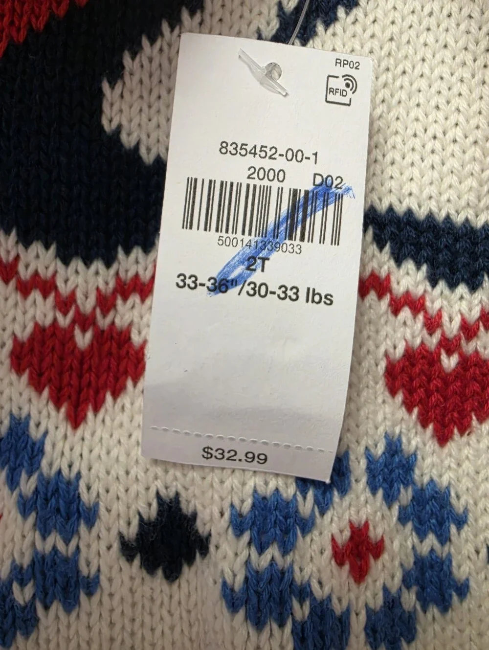 Old Navy Heart Swan Pullover Tunic Cotton Sweater Cream Red Blue 2T
